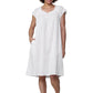 La Cera 100% White Cotton Embroidered Sweetheart Chemise - La Cera