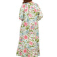 Lace Trimmed English Garden Print Button Front Robe Gown