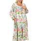 Vestido de talla grande con encaje y estampado de jardín inglés con botones en la parte delantera