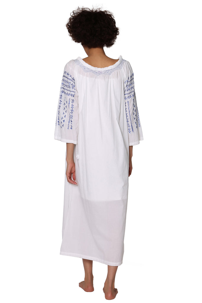 La Cera Quarter Length Sleeve Embroidered Caftan - La Cera