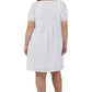 100% Cotton Plus Size Short Sleeve Embroidered Chemise