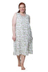 La Cera Sleeveless Rose Vine 100% Cotton Gown - Plus Size - La Cera