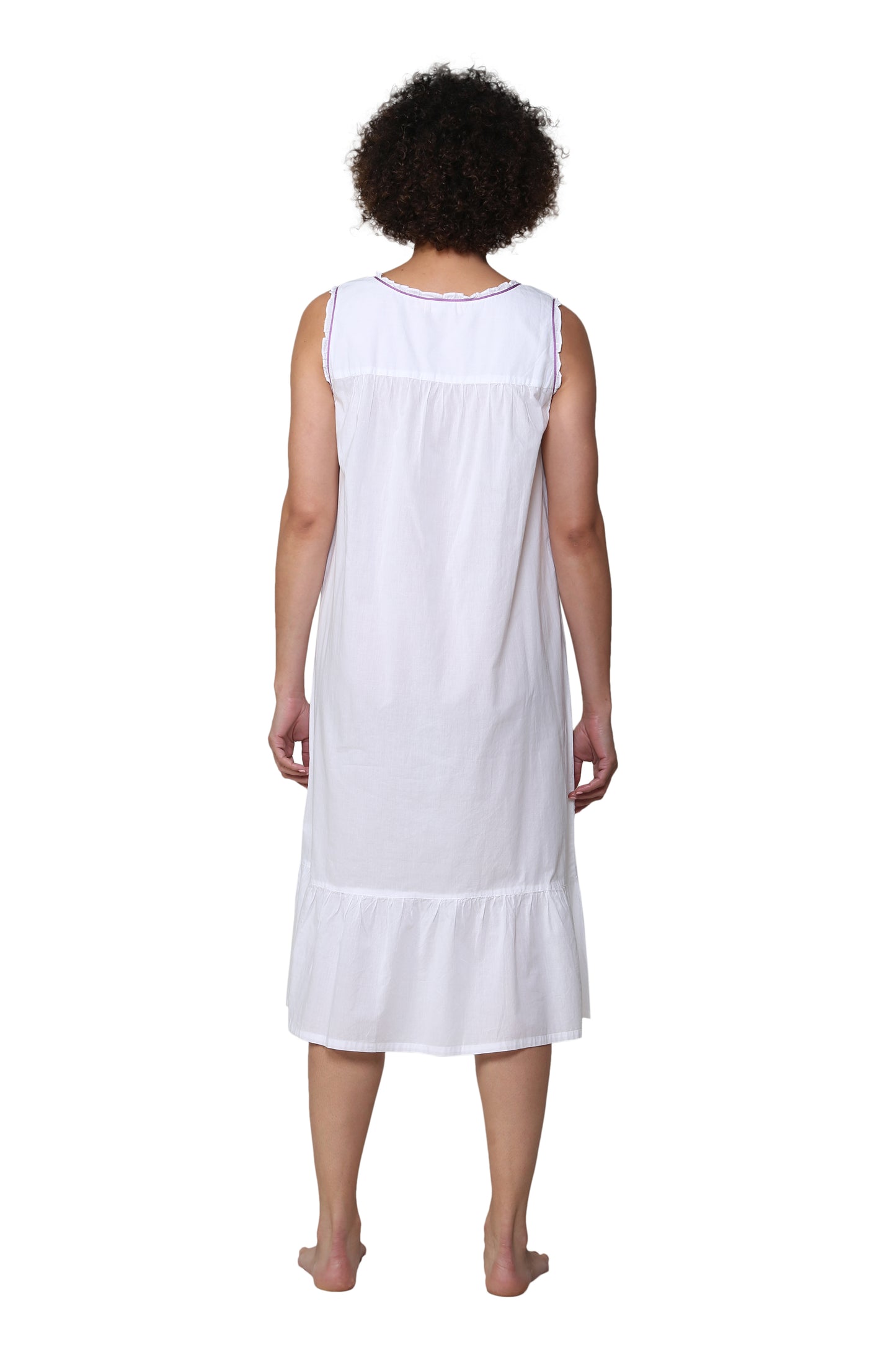 Scoop Neck Sleeveless Embroidered Gown - La Cera