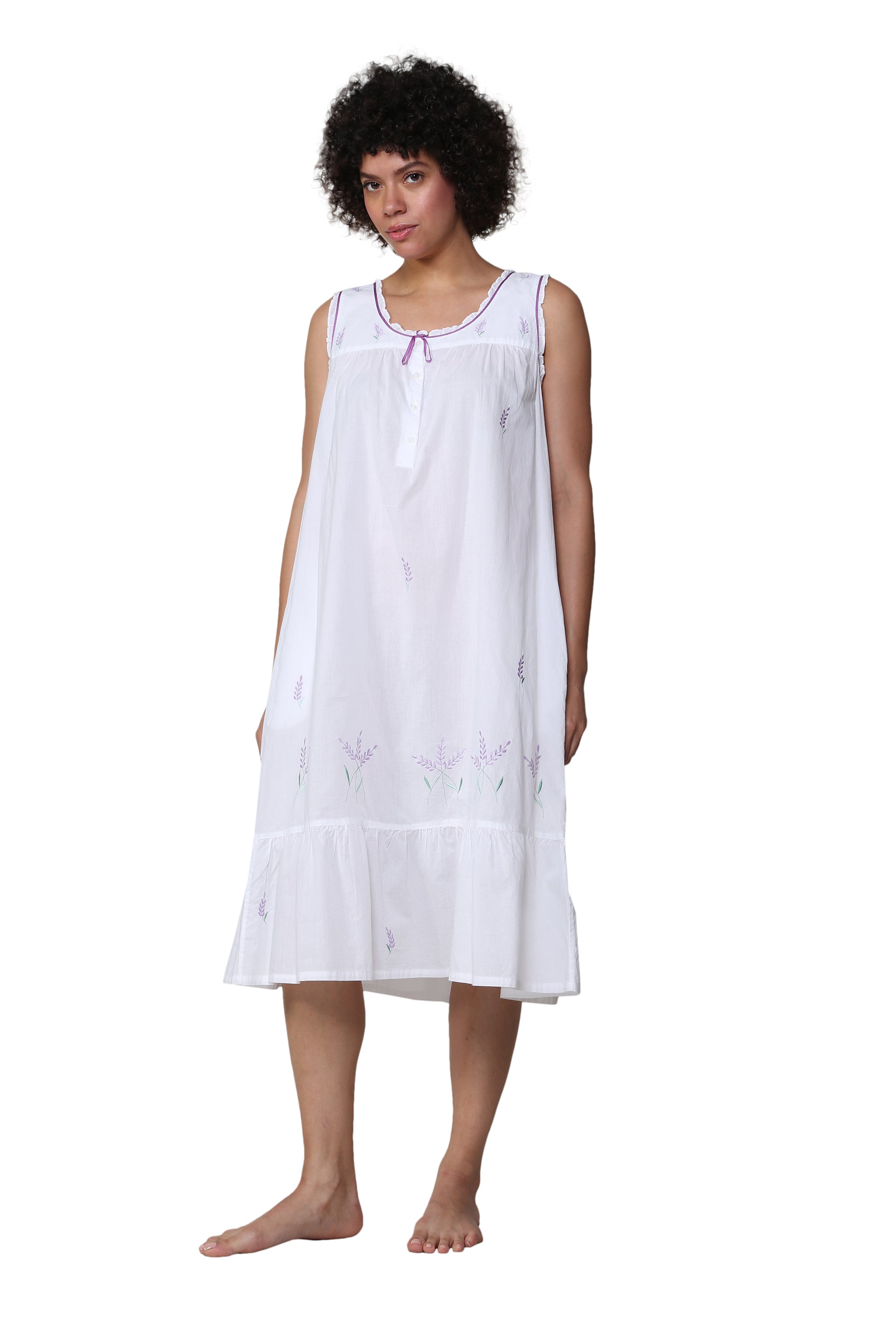 Scoop Neck Sleeveless Embroidered Gown - La Cera