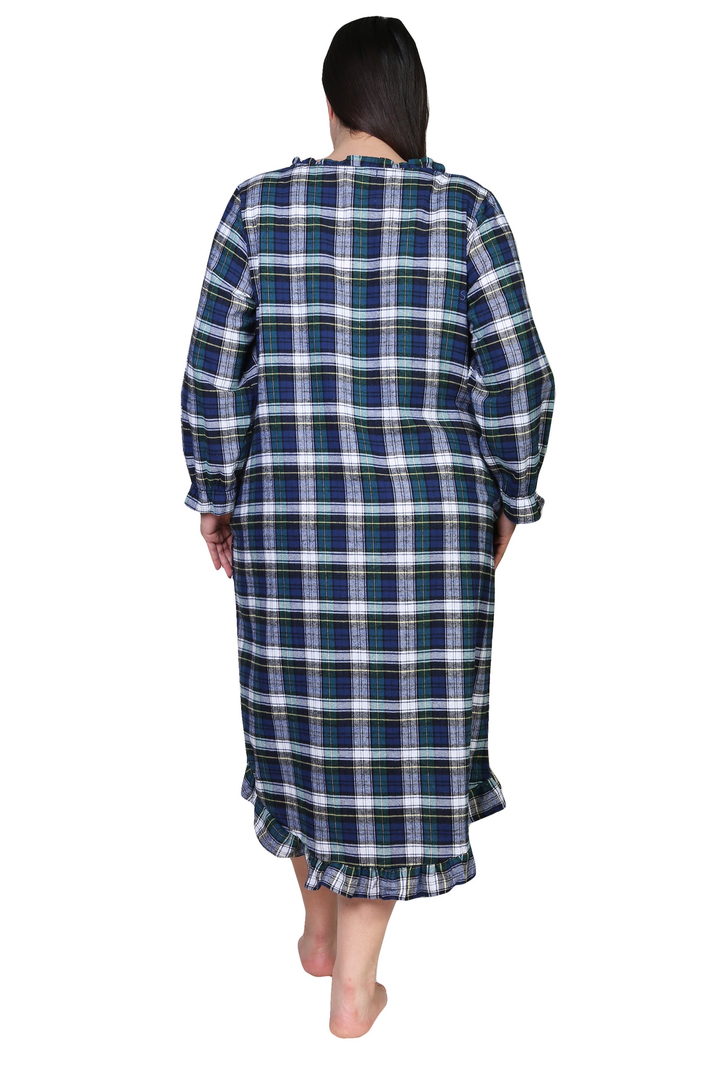 Camisón de franela a cuadros - Tallas grandes