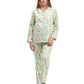La Cera Long Sleeve Floral Flannel Pajama Set - La Cera