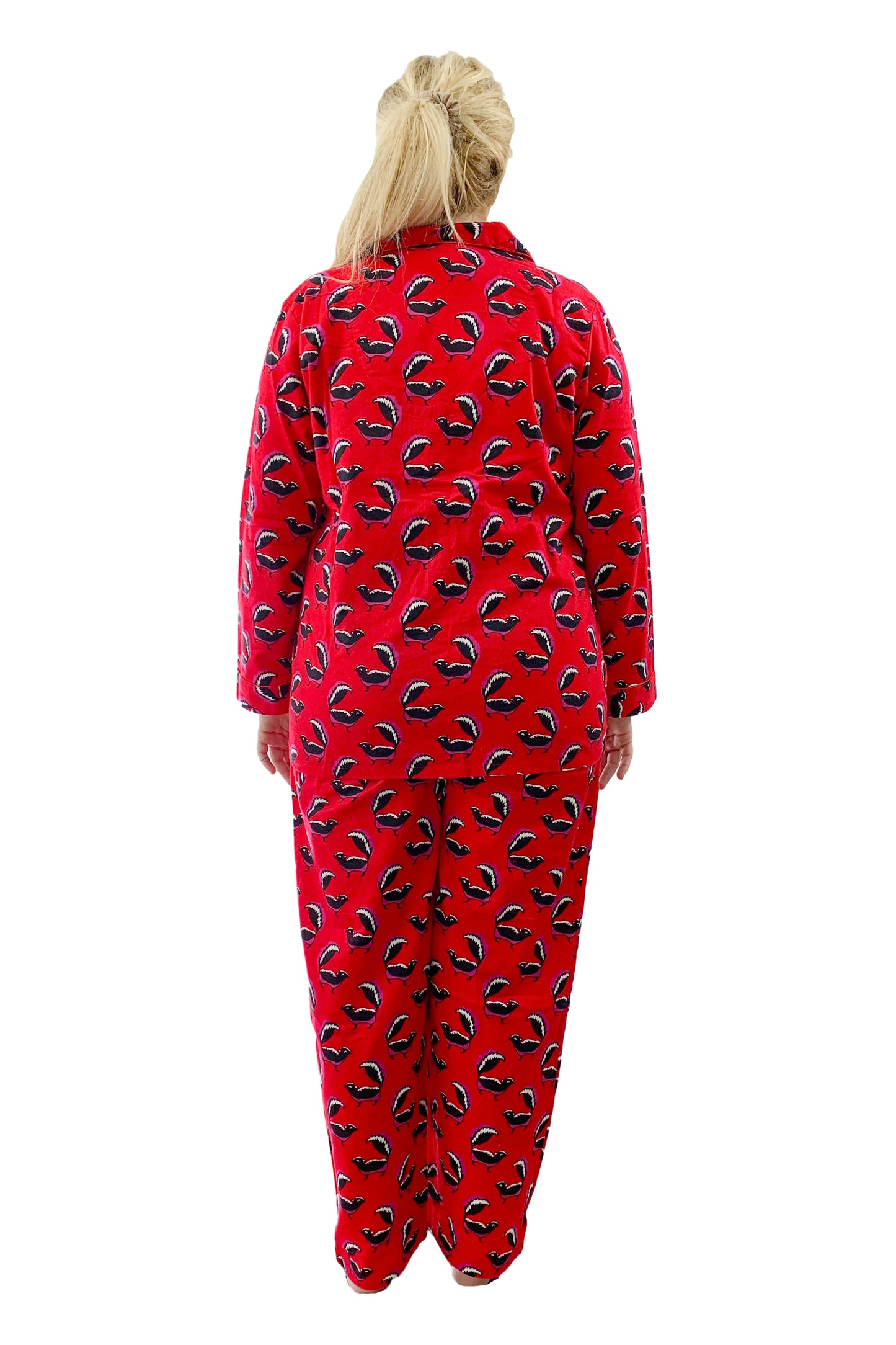 Plus Size Whimsical Skunk Flannel Pajama Set