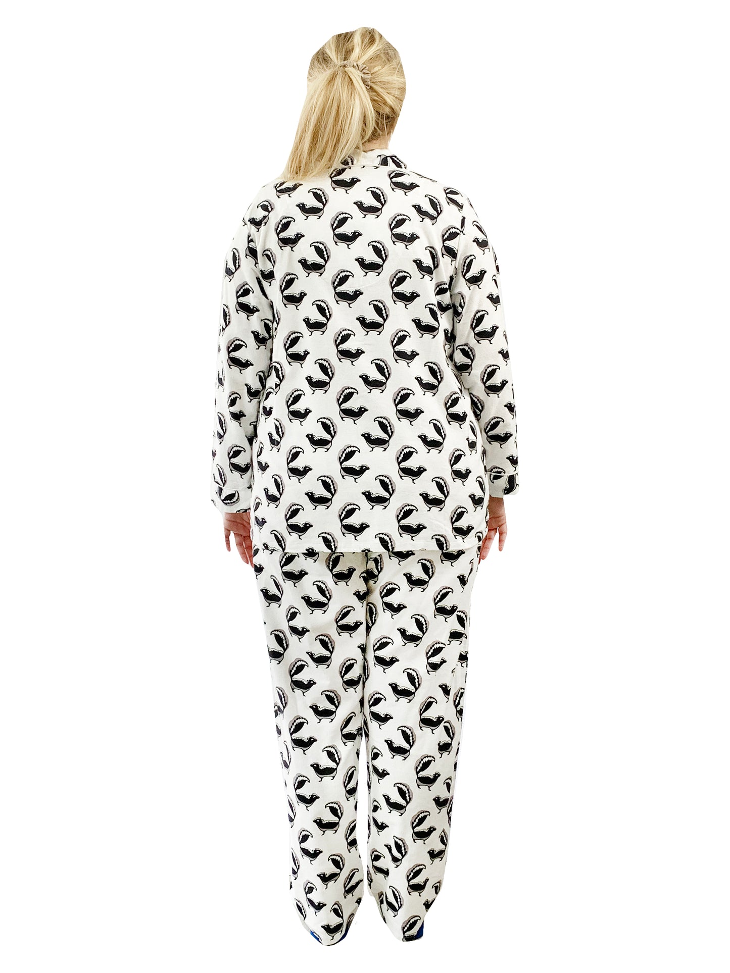Plus Size Whimsical Skunk Flannel Pajama Set