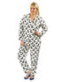 Plus Size Whimsical Skunk Flannel Pajama Set - La Cera