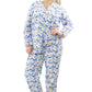 Plus Size Blue Fox Flannel Pajama Set