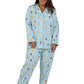 Plus Size La Cera Owl Print Pajama Set - La Cera