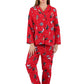 Red Flannel Cat Print Pajama Set - La Cera
