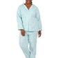 Plus Size Wispy Floral Long Flannel Pajama Set - La Cera