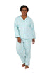 Plus Size Wispy Floral Long Flannel Pajama Set - La Cera