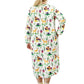 Plus Size Forest Animals Flannel Henley Night Shirt - La Cera