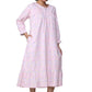 Lace Trimmed Cotton Flannel Wispy Floral Night Gown - La Cera