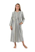 Printed Flannel Nightgown With Release Pleats - La Cera
