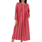 Printed Flannel Nightgown With Release Pleats - La Cera