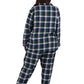Conjunto de pijama de franela a cuadros teñido en hilo de algodón 100 % talla grande