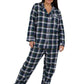 Conjunto de pijama de franela a cuadros teñido en hilo de algodón 100 % talla grande