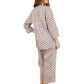 La Cera Floral 3/4 Sleeve Pleat Front Capri Pajama Set - La Cera