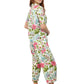 La Cera Short Sleeve English Garden Print Cotton Pajama Set - La Cera