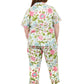 La Cera Plus Size Short Sleeve English Garden Print Cotton Pajama Set - La Cera
