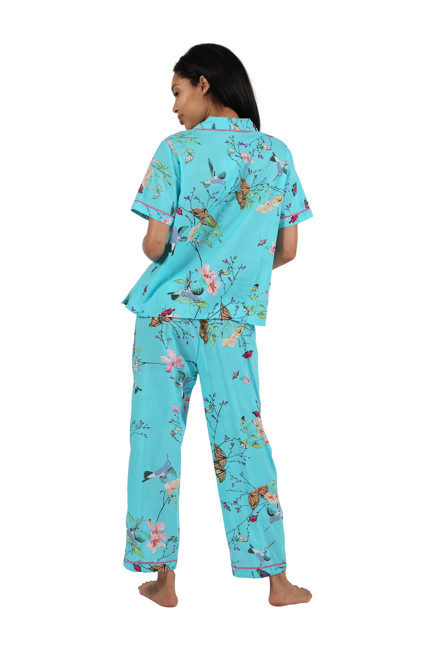 La Cera Short Sleeve Floral Pajama Set - La Cera