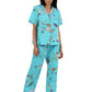 La Cera Short Sleeve Floral Pajama Set - La Cera