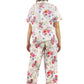 La Cera Short Sleeve Floral Cotton Pajama Set - La Cera