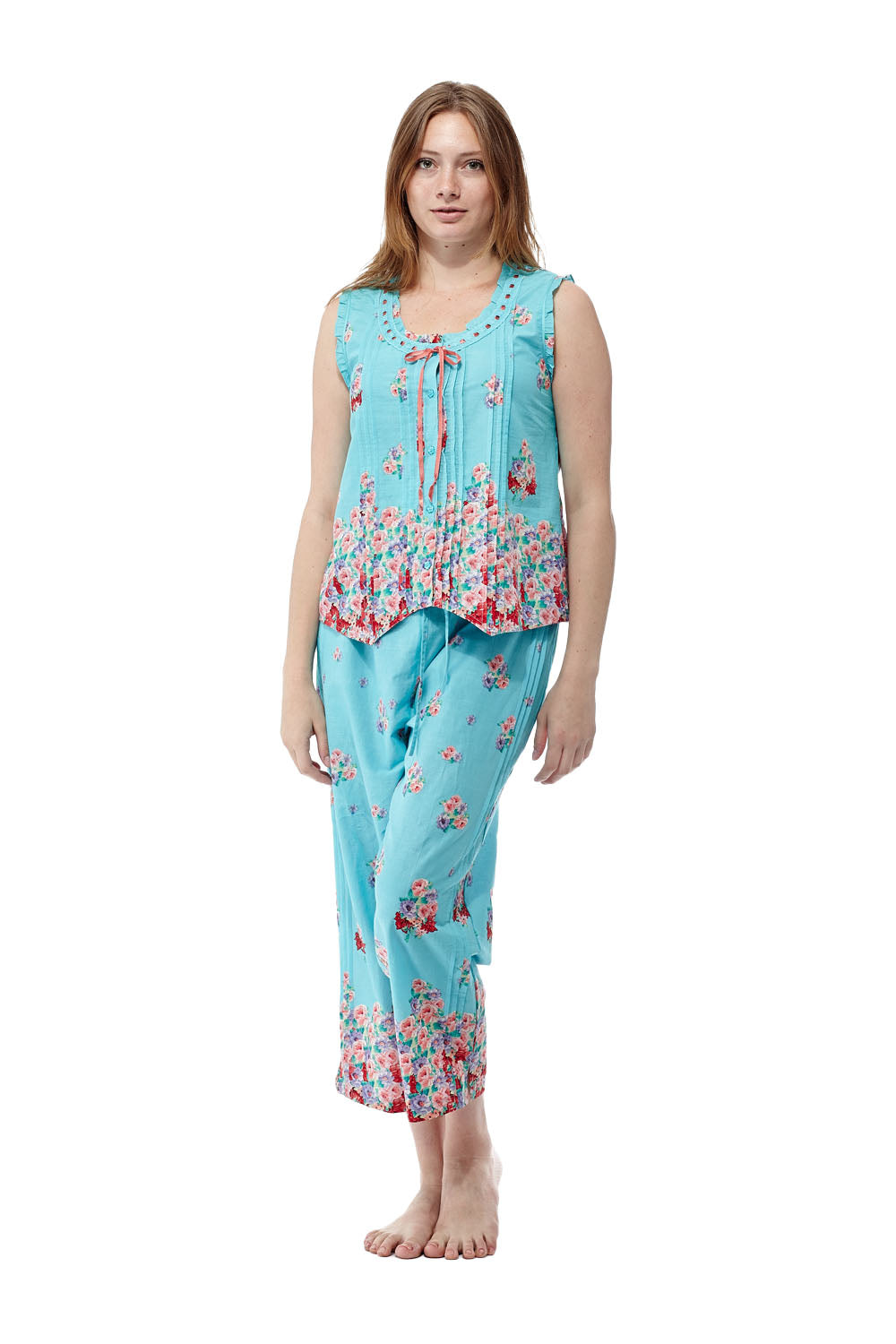 100% Cotton Sleeveless Floral PJs - La Cera