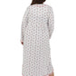 La Cera Plus Size 100% Cotton Knit Mistletoe Print Nightshirt