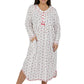 La Cera Plus Size 100% Cotton Knit Mistletoe Print Nightshirt