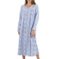 Floral Button Up Night Knit Gown - La Cera