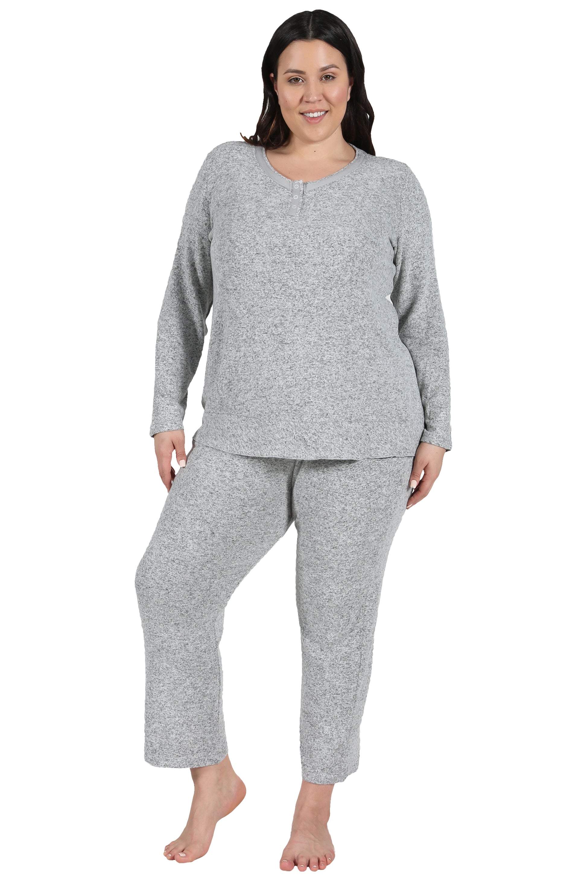 The Comfort Collection Plus Size Snap PJ Set - La Cera