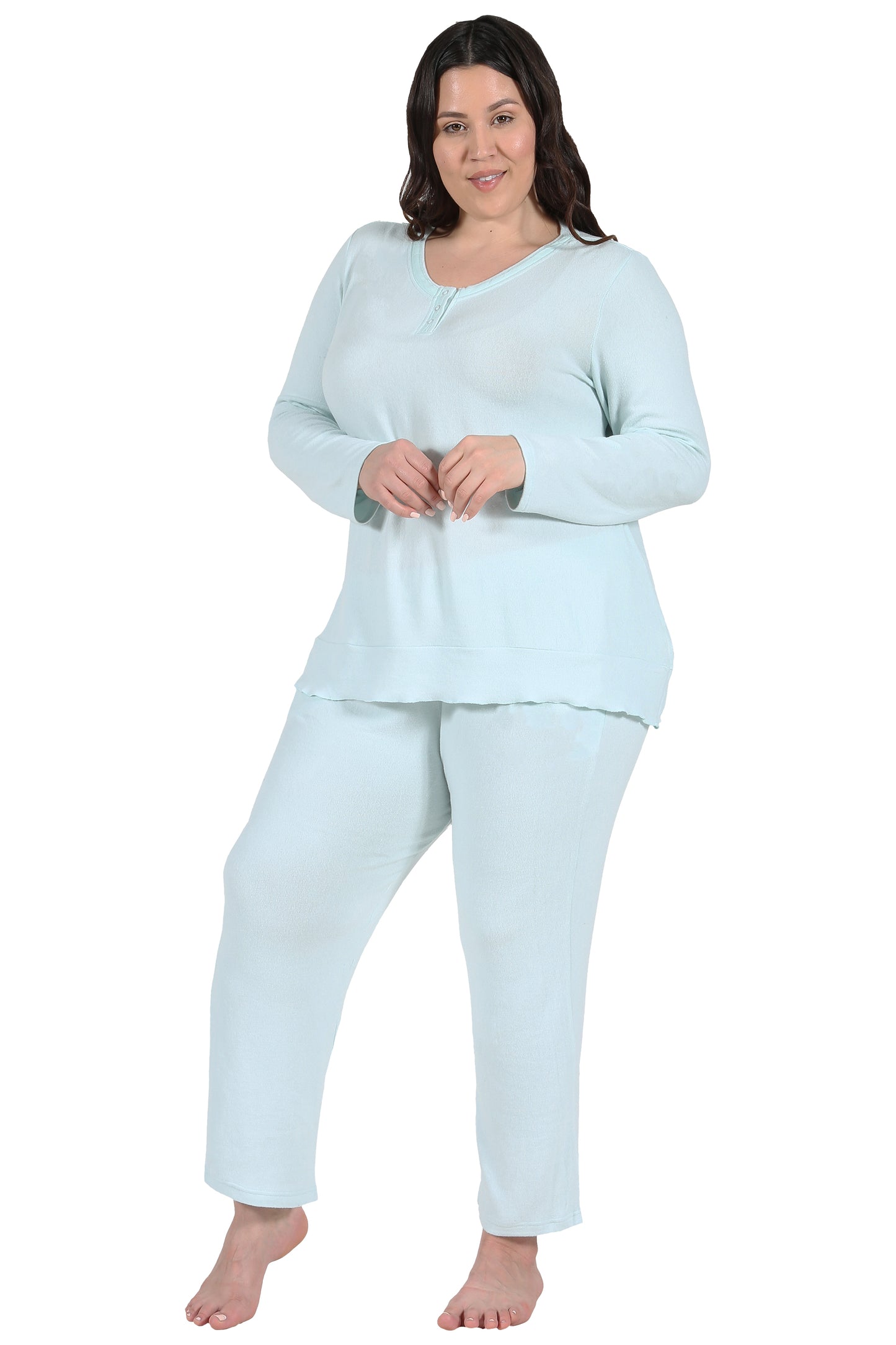 The Comfort Collection Plus Size Snap PJ Set - La Cera