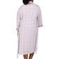 Plus Size Floral Print Knit Robe