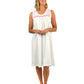 La Cera Plus Size 100% Cotton Knit Smocked Chemise