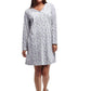 La Cera Knit Floral Print Nightshirt - La Cera