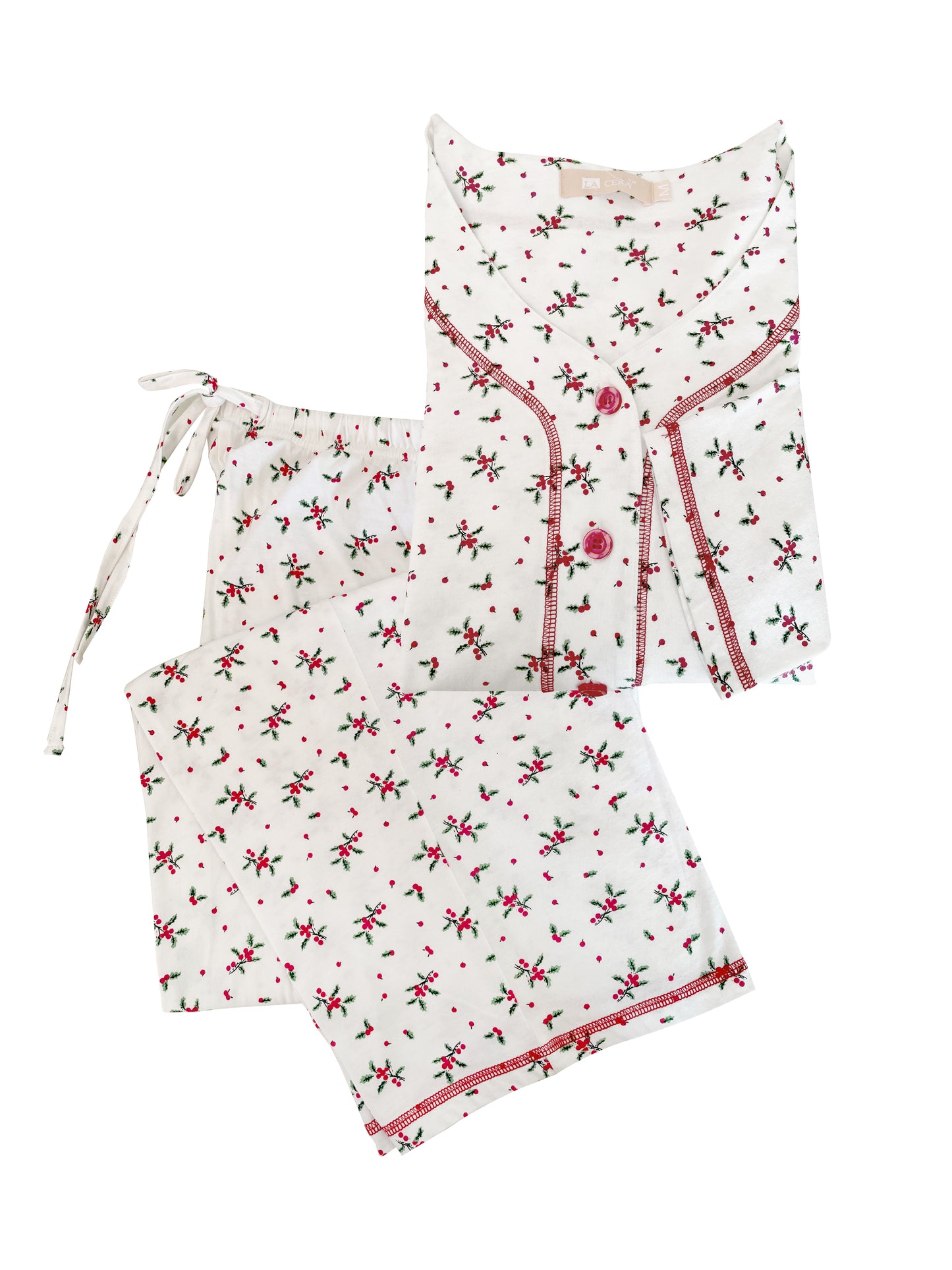 Long Sleeve Mistletoe Plus Size PJ Set - La Cera