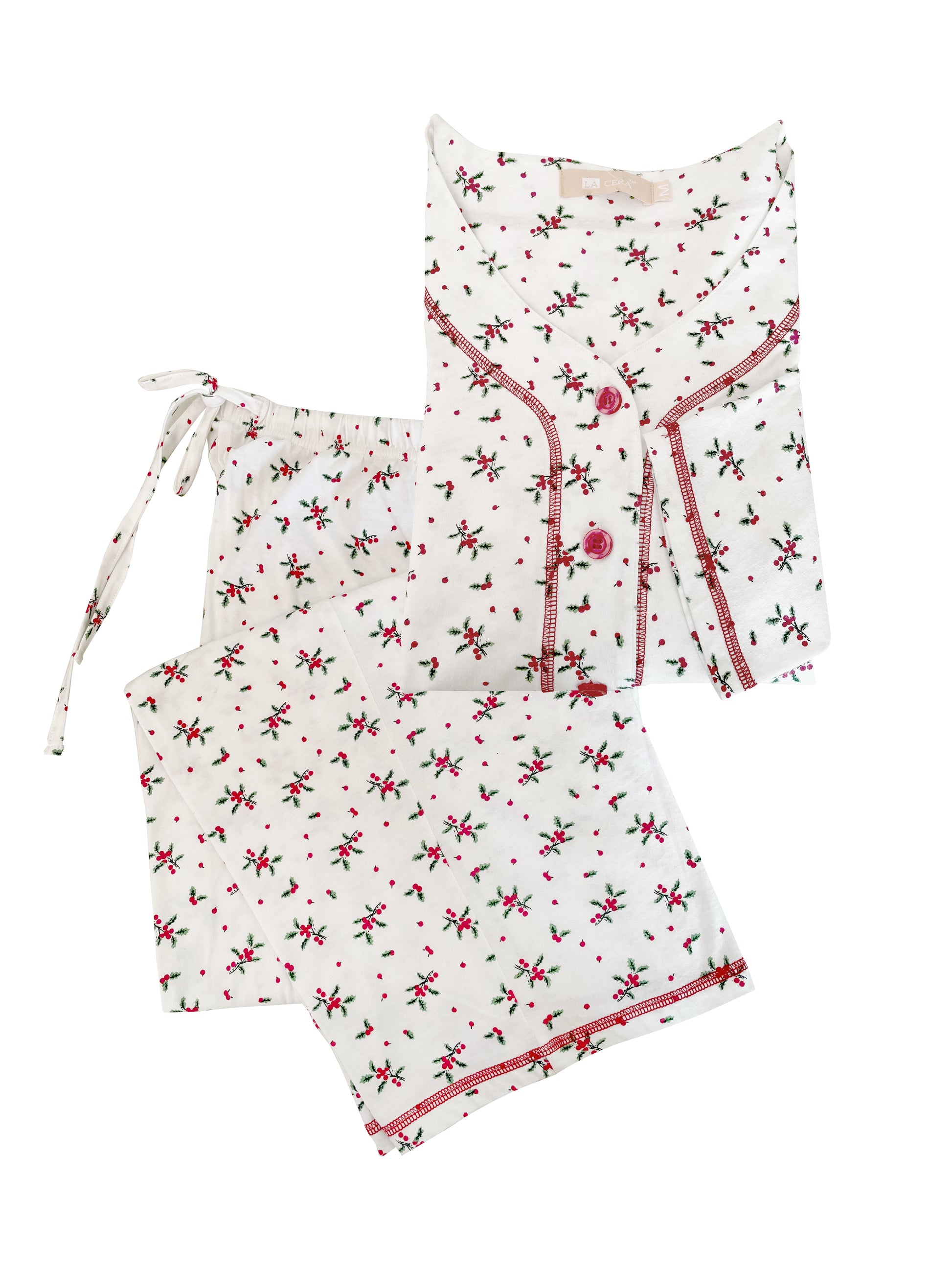 Long Sleeve Mistletoe Plus Size PJ Set - La Cera
