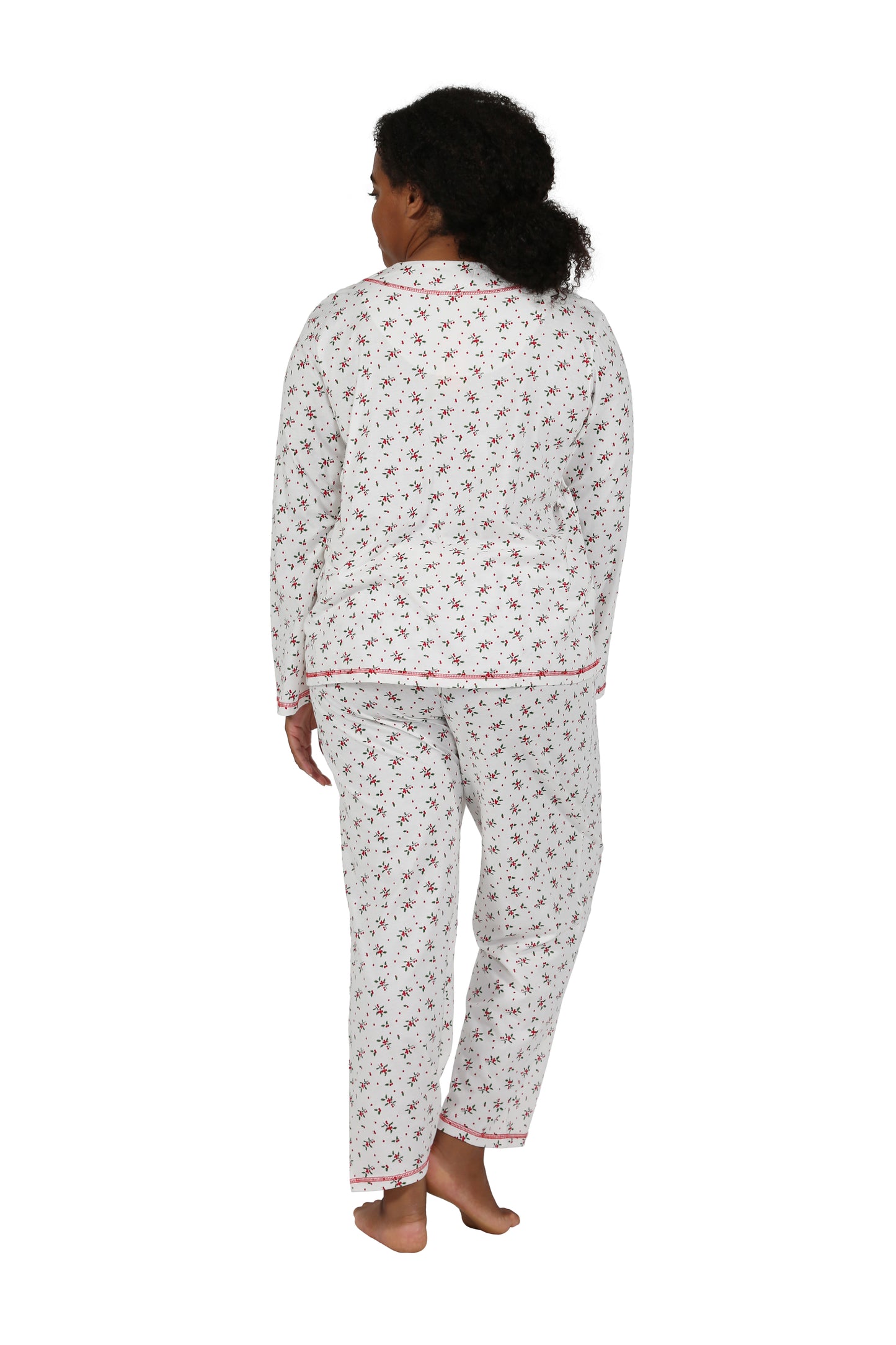 Long Sleeve Mistletoe Plus Size PJ Set - La Cera