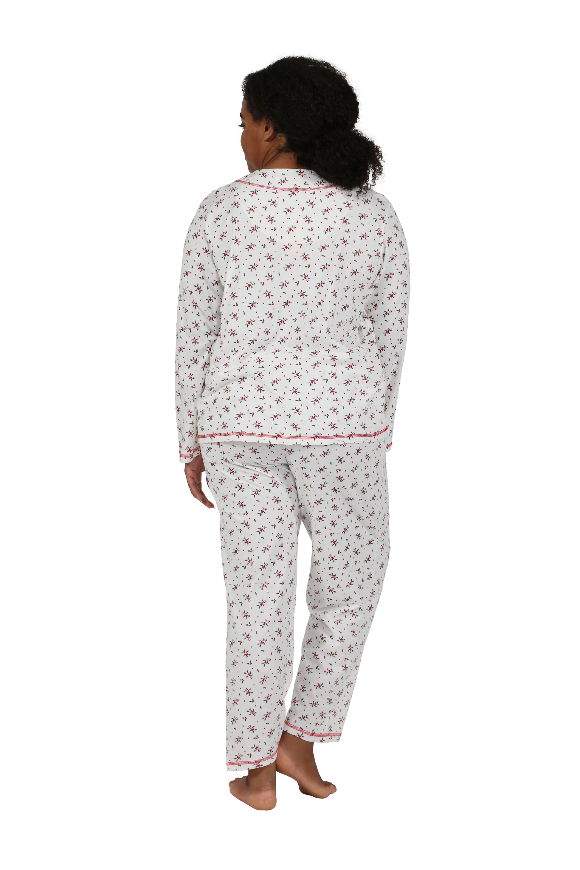 Long Sleeve Mistletoe Plus Size PJ Set - La Cera