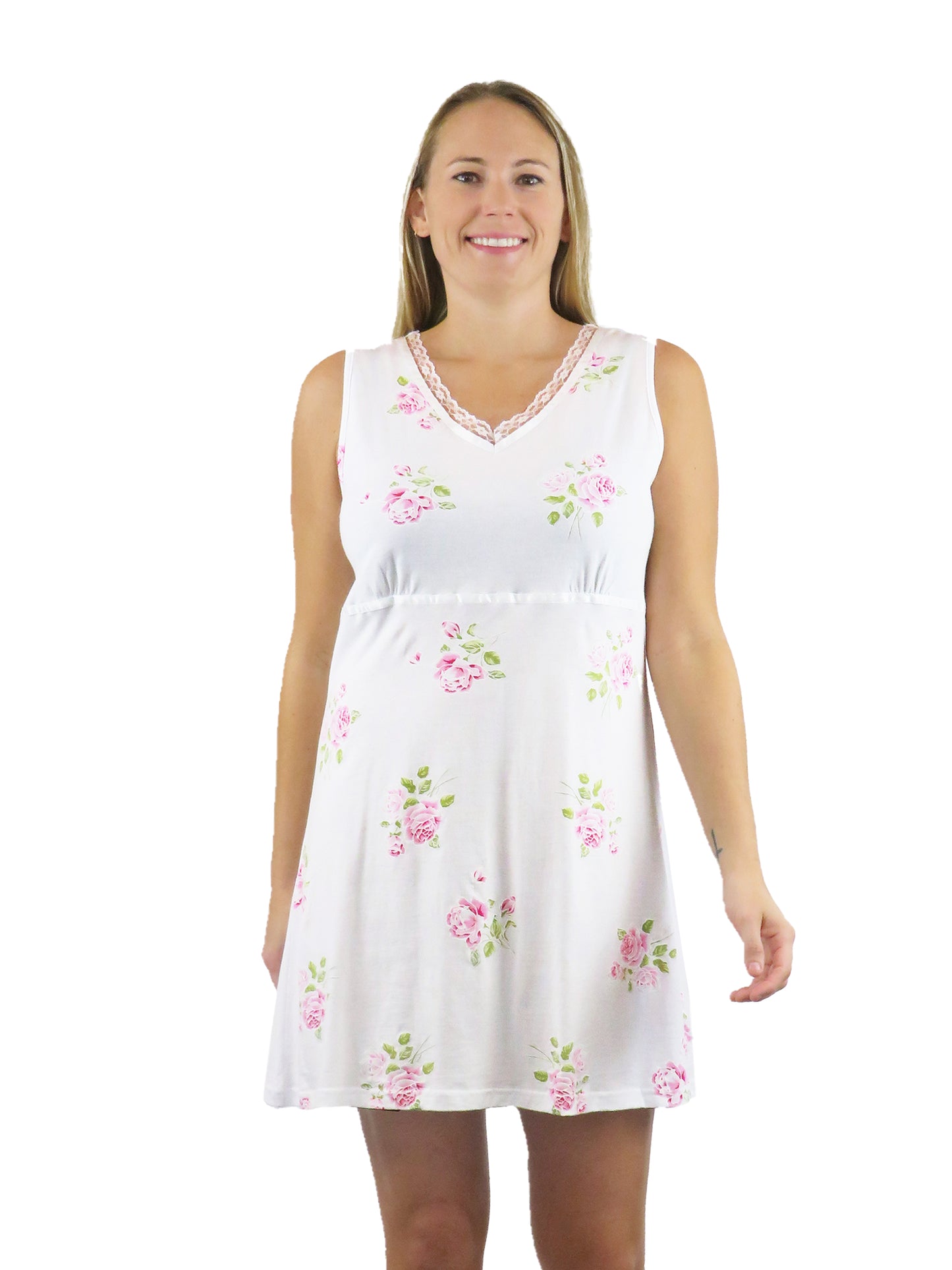 Camisola de punto de algodón con estampado floral 