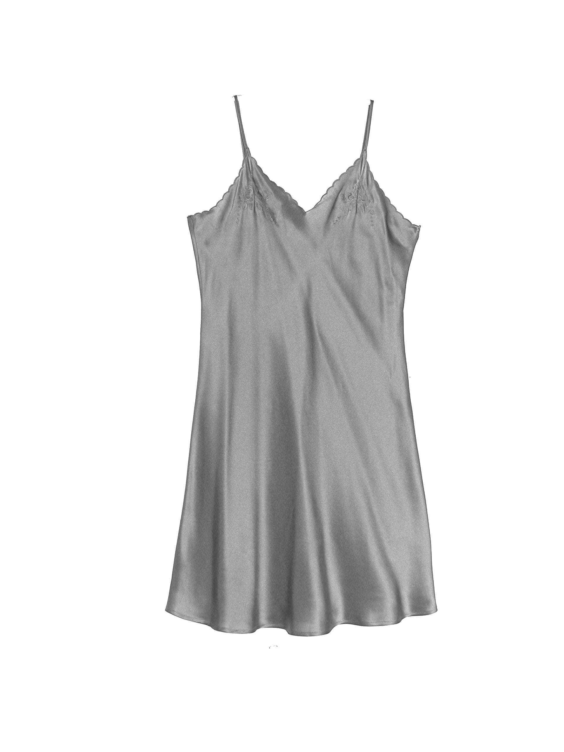 La Cera Short Silk Chemise - La Cera