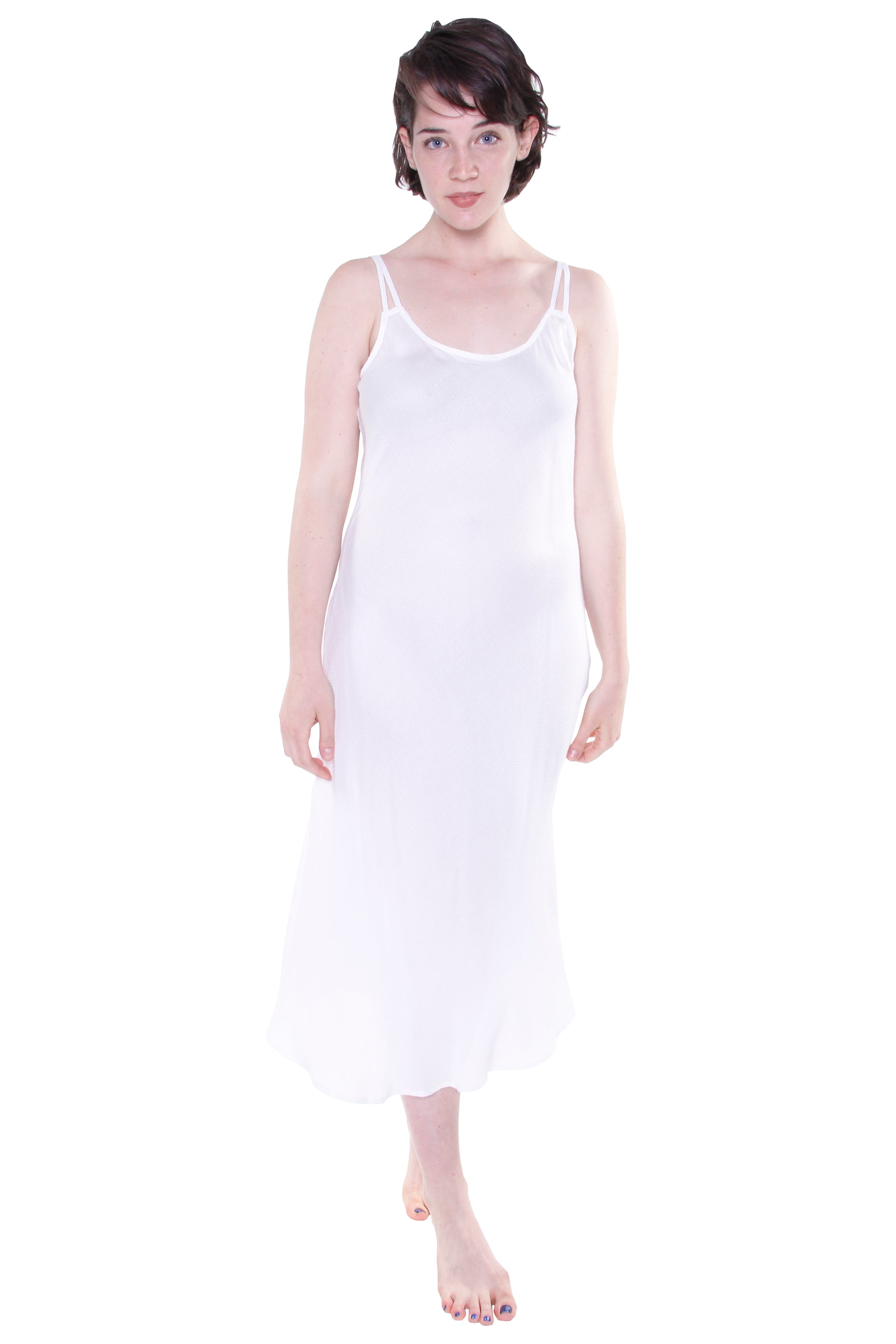 White Rayon Gown - La Cera