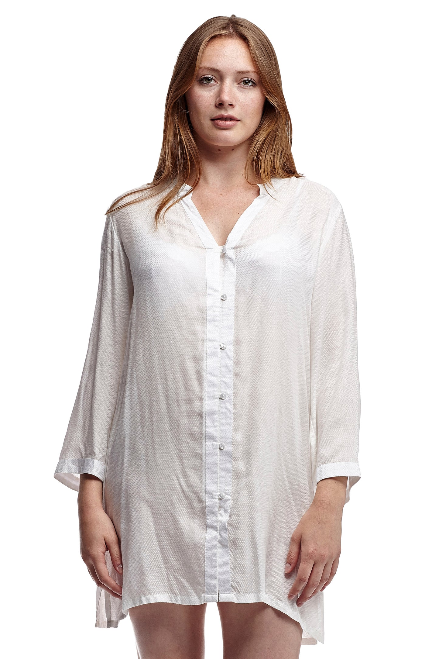Long Sleeve Rayon Nightshirt - La Cera