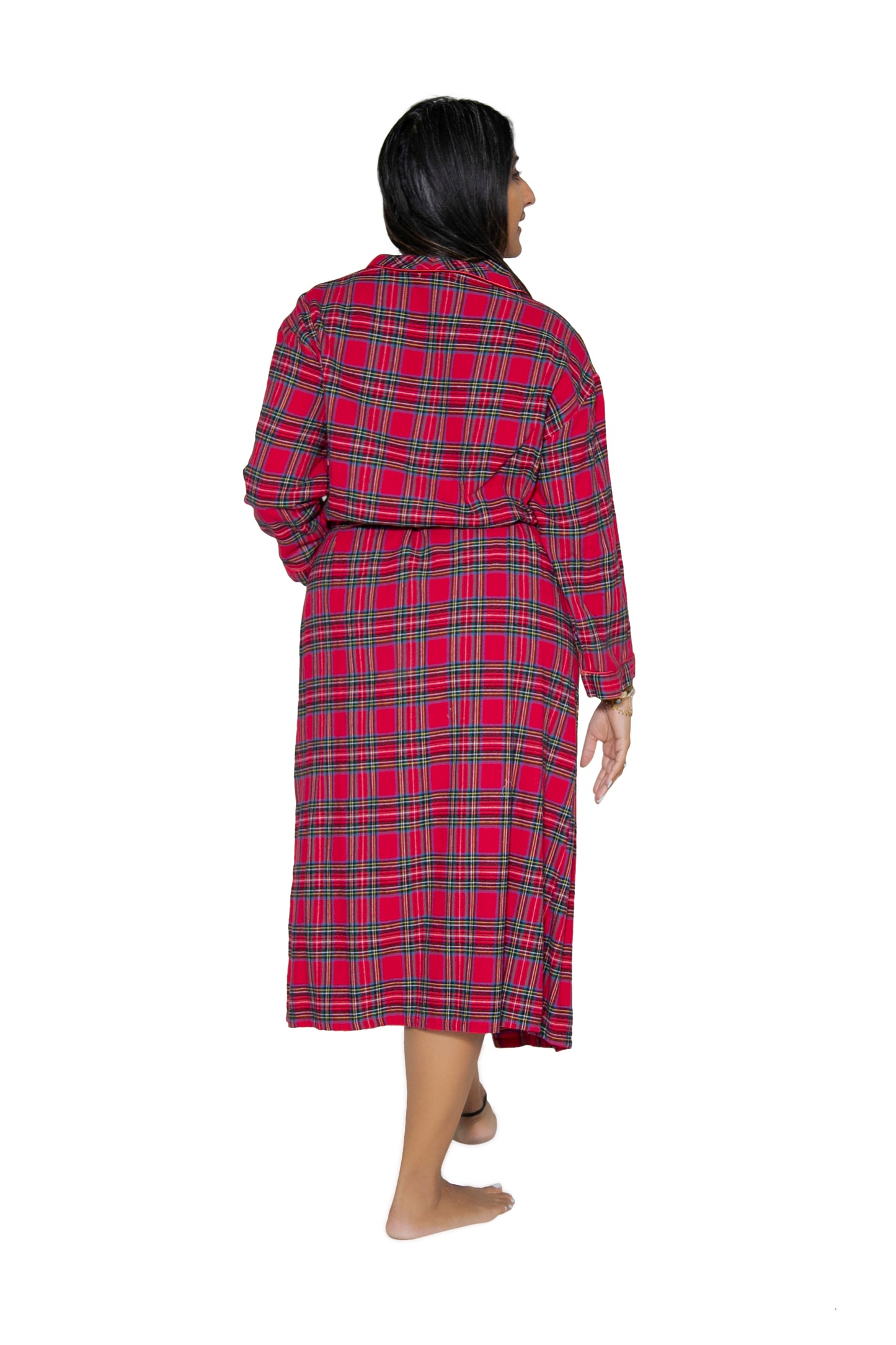 Flannel Plaid Robe - La Cera
