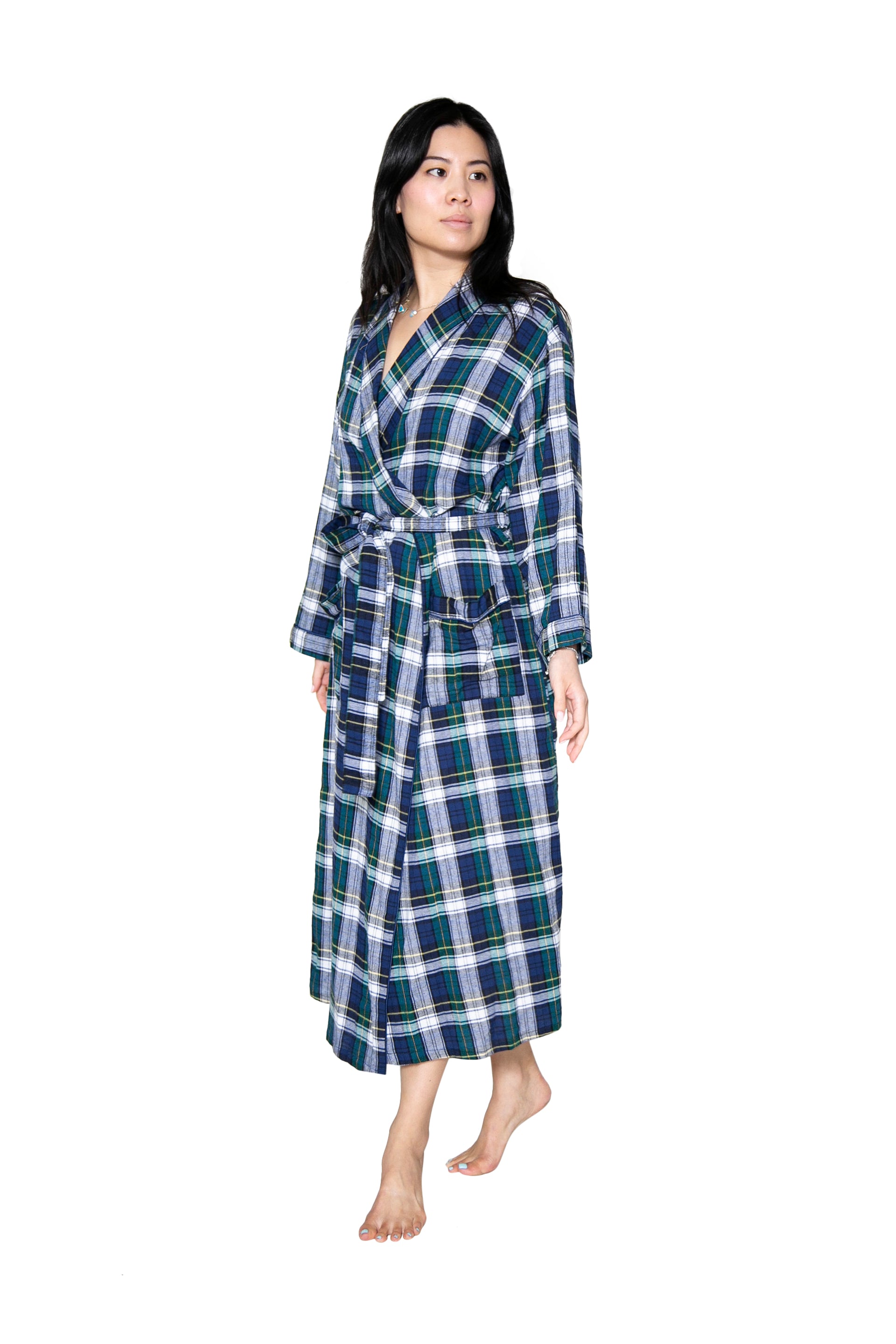 Flannel Plaid Robe - La Cera