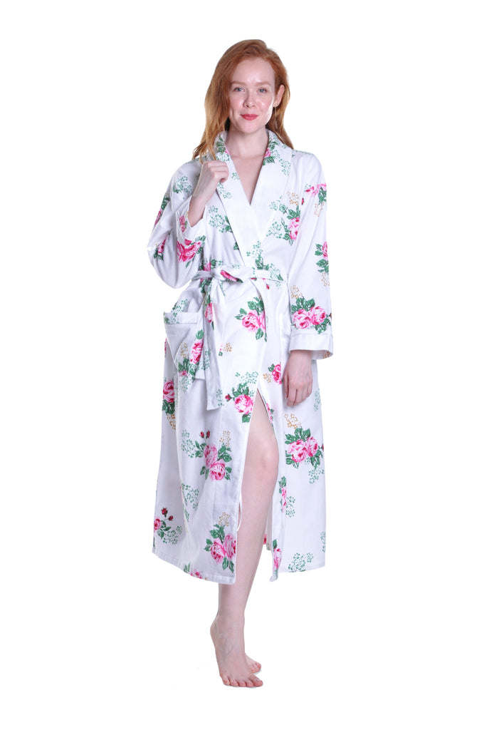 Flannel Floral Robe - La Cera